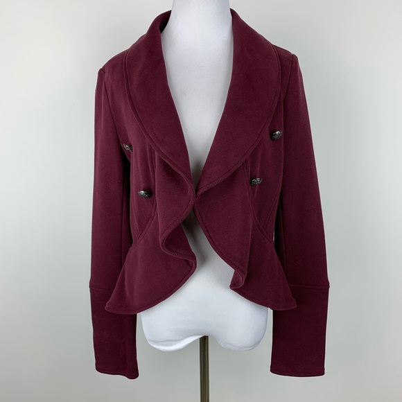 Free People Burgundy Femme and Flare Knit Jacket - Picture 3 of 8